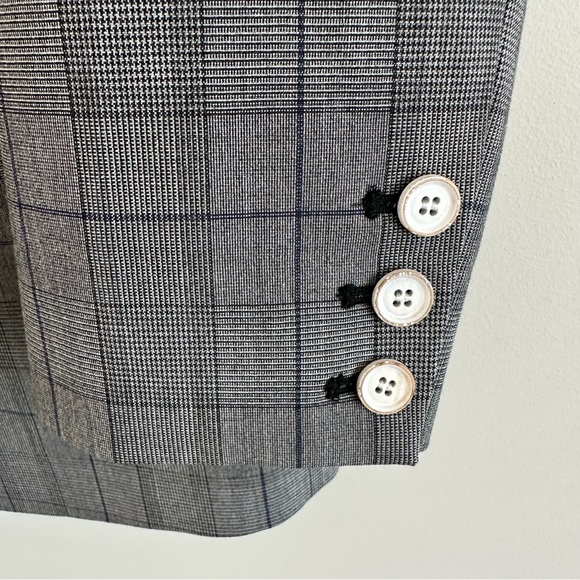 Tibi Oversized Jasper Checked Woven Blazer Size 4 Grey Multi Colour - Picture 9 of 15